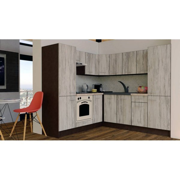 Bucatarie de Colt GENA NEW 11 ST. 210-230, Cu Corp de Cuptor, Wenge / Decor K084