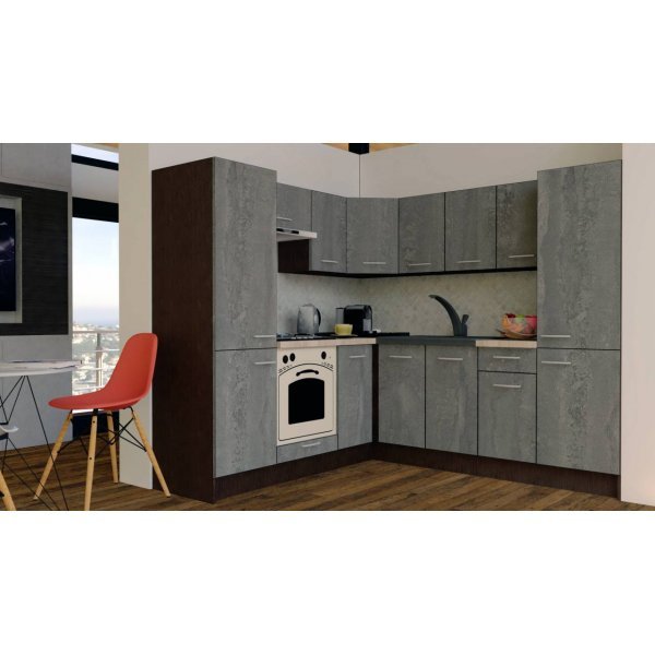 Bucatarie de Colt GENA NEW 11 ST. 210-230, Cu Corp de Cuptor, Wenge / Decor K352