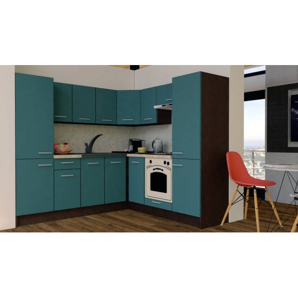 Bucatarie de Colt GENA NEW 11 DR. 210-230, Cu Corp de Cuptor, Wenge / Decor 0244