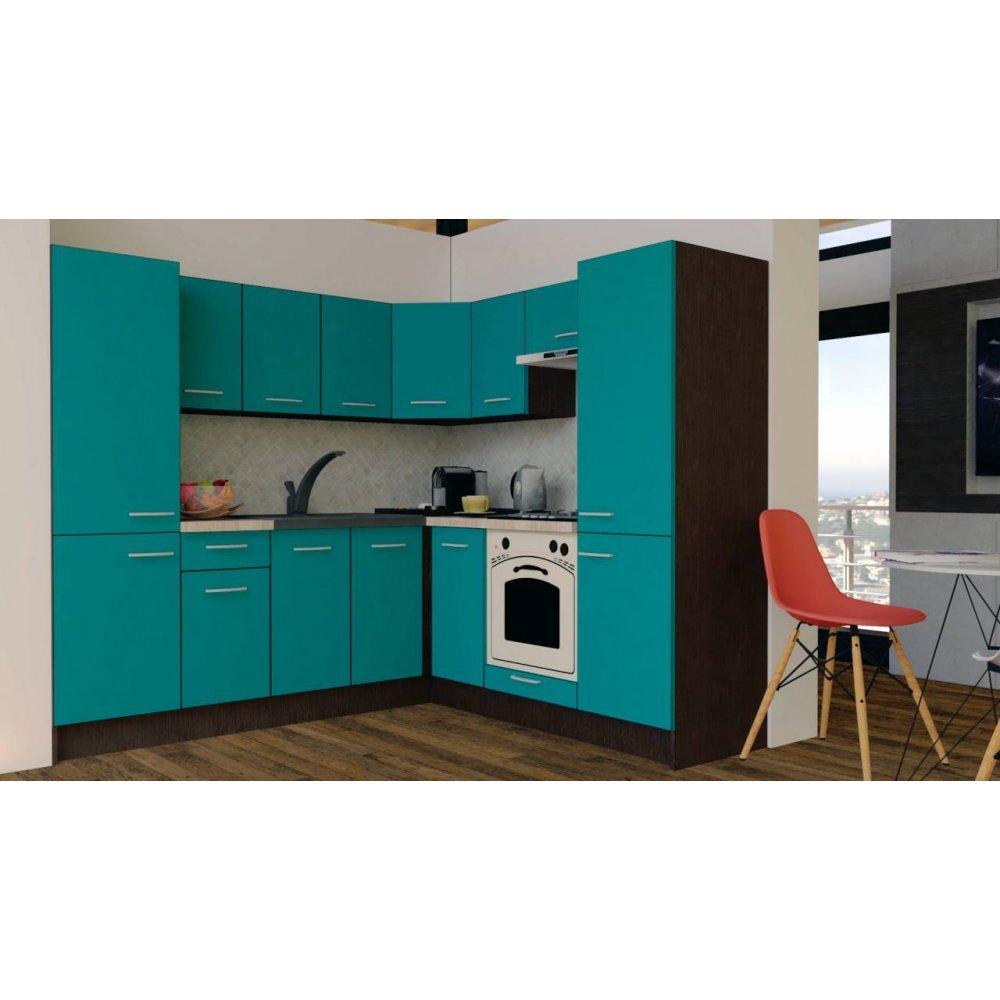 Bucatarie de Colt GENA NEW 11 DR. 210-230, Cu Corp de Cuptor, Wenge / Decor 0245