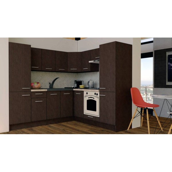 Bucatarie de Colt GENA NEW 11 DR. 210-230, Cu Corp de Cuptor, Wenge / Decor 8548