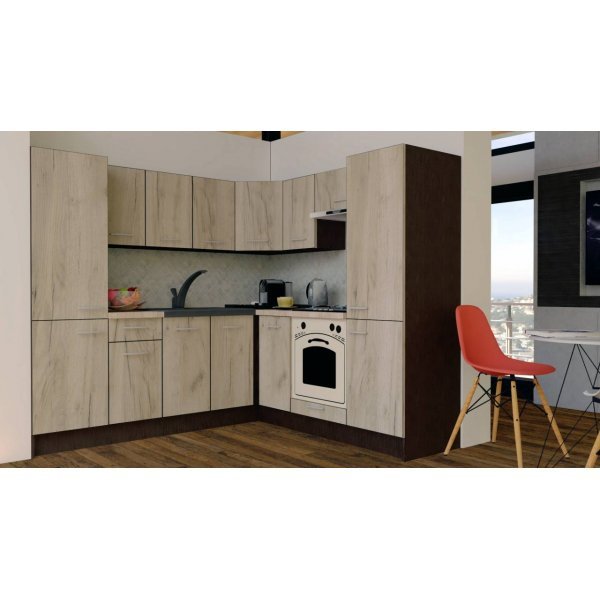 Bucatarie de Colt GENA NEW 11 DR. 210-230, Cu Corp de Cuptor, Wenge / Decor K002
