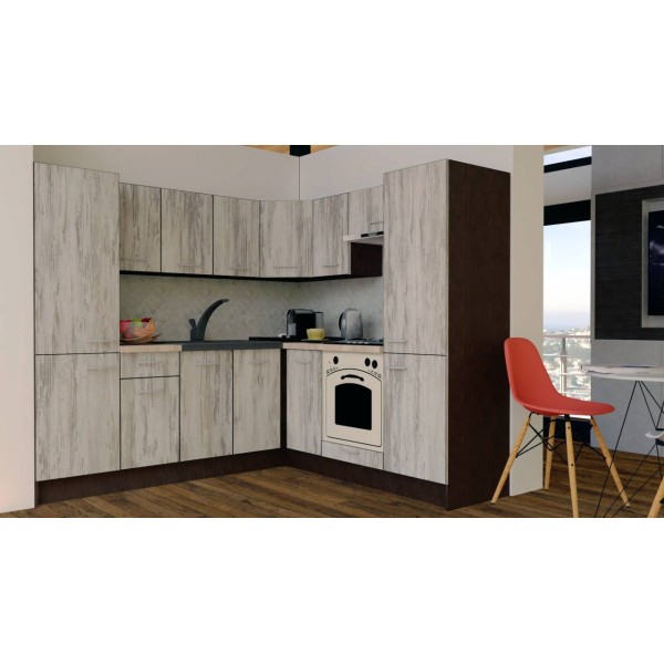 Bucatarie de Colt GENA NEW 11 DR. 210-230, Cu Corp de Cuptor, Wenge / Decor K084