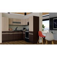 Bucatarie de Colt GENA NEW 12 DR. 210-230, Fara Corp de Cuptor, Wenge / Stejar Sonoma