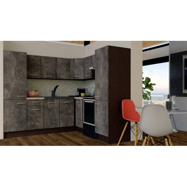 Bucatarie de Colt GENA NEW 12 DR. 210-230, Fara Corp de Cuptor, Wenge / Decor 4299