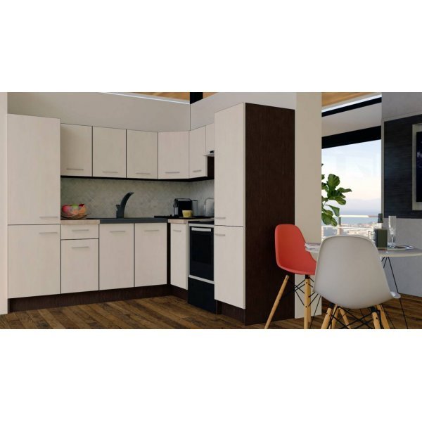 Bucatarie de Colt GENA NEW 12 DR. 210-230, Fara Corp de Cuptor, Wenge / Decor 8508