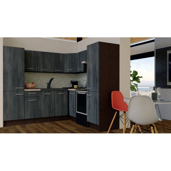 Bucatarie de Colt GENA NEW 12 DR. 210-230, Fara Corp de Cuptor, Wenge / Decor 8509