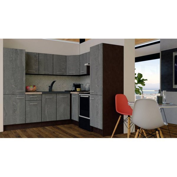 Bucatarie de Colt GENA NEW 12 DR. 210-230, Fara Corp de Cuptor, Wenge / Decor K352