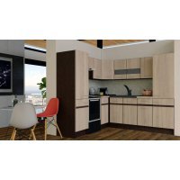 Bucatarie de Colt GENA NEW 12 ST. 210-230, Fara Corp de Cuptor, Stejar Sonoma