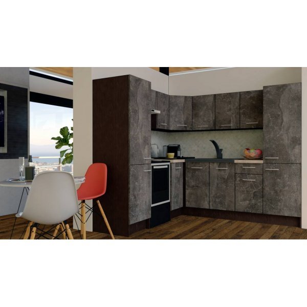 Bucatarie de Colt GENA NEW 12 ST. 210-230, Fara Corp de Cuptor, Wenge / Decor 4299