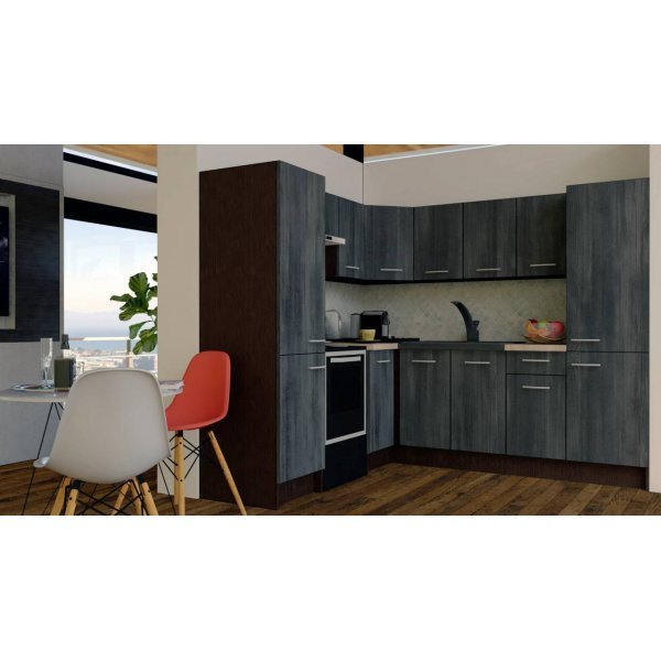 Bucatarie de Colt GENA NEW 12 ST. 210-230, Fara Corp de Cuptor, Wenge / Decor 8509