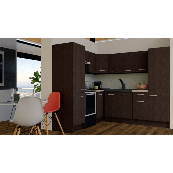 Bucatarie de Colt GENA NEW 12 ST. 210-230, Fara Corp de Cuptor, Wenge / Decor 8548