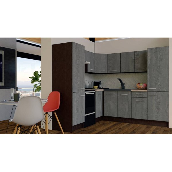 Bucatarie de Colt GENA NEW 12 ST. 210-230, Fara Corp de Cuptor, Wenge / Decor K352