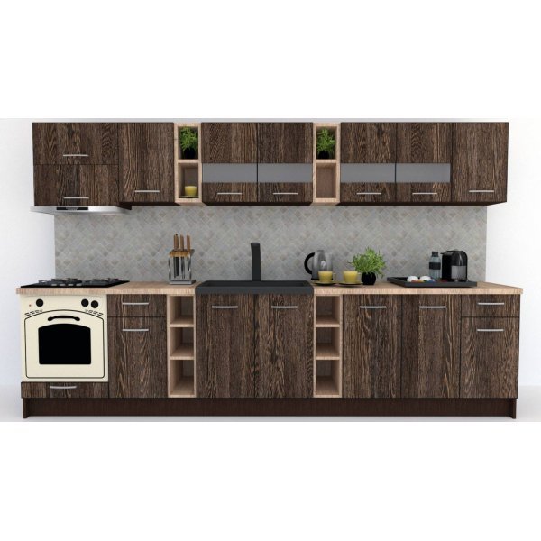 Bucatarie MARINA NEW 340 5C Wenge / Decor 7648