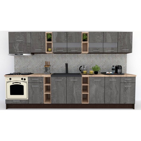 Bucatarie MARINA NEW 340 5C Wenge / Decor K352