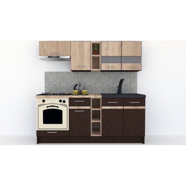 Bucatarie MARINA NEW 200 Wenge / Stejar Sonoma