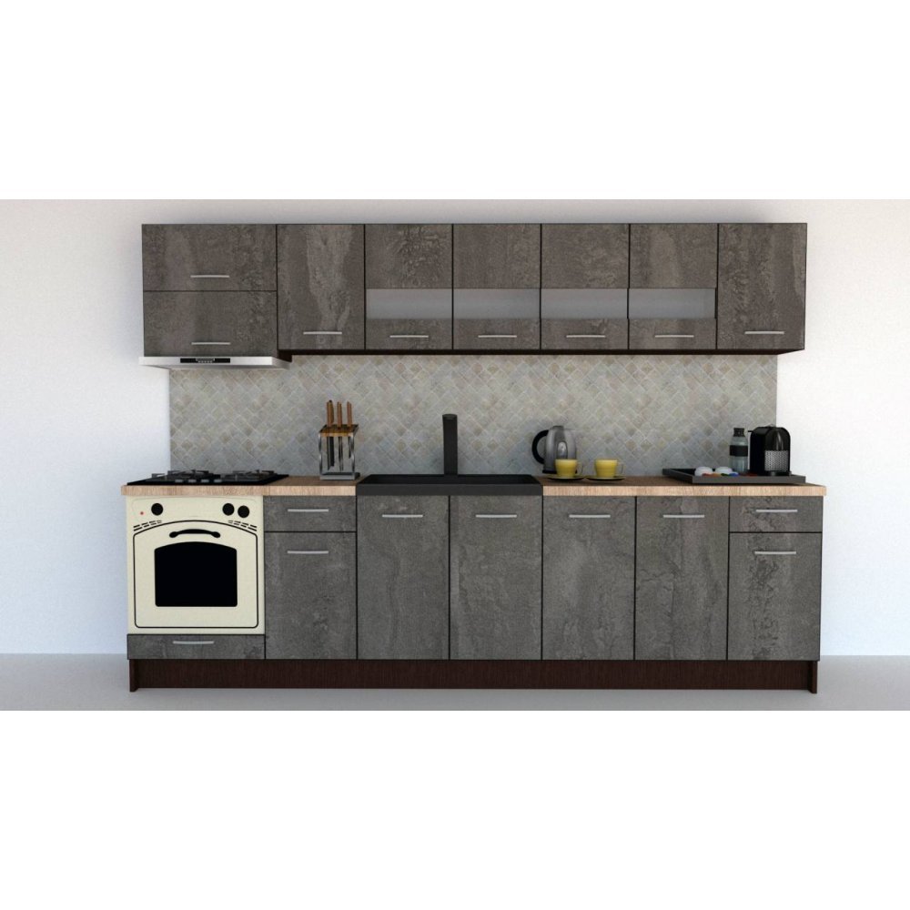 Bucatarie MARINA NEW 300 B Wenge / Decor K352