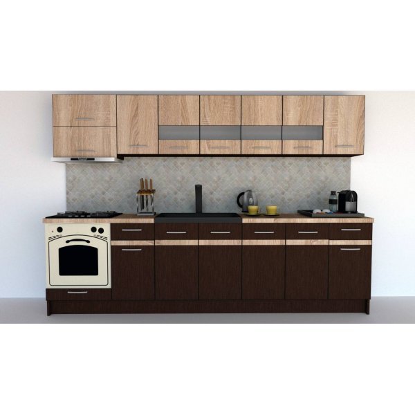 Bucatarie MARINA NEW 300 B Wenge / Stejar Sonoma