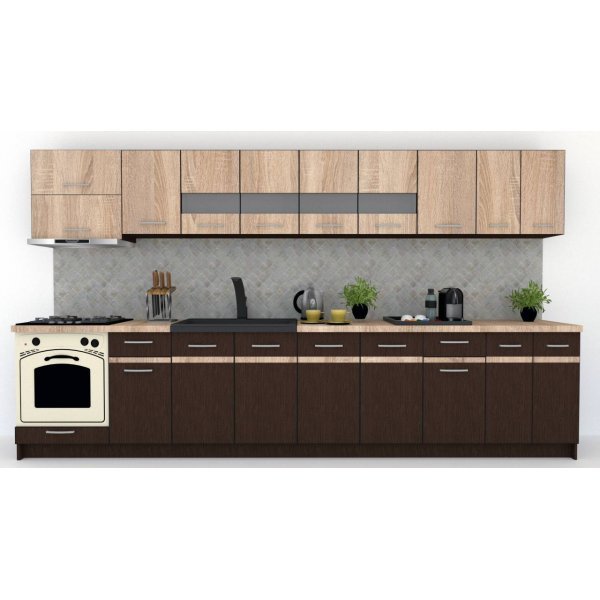 Bucatarie MARINA NEW 360 Wenge / Stejar Sonoma