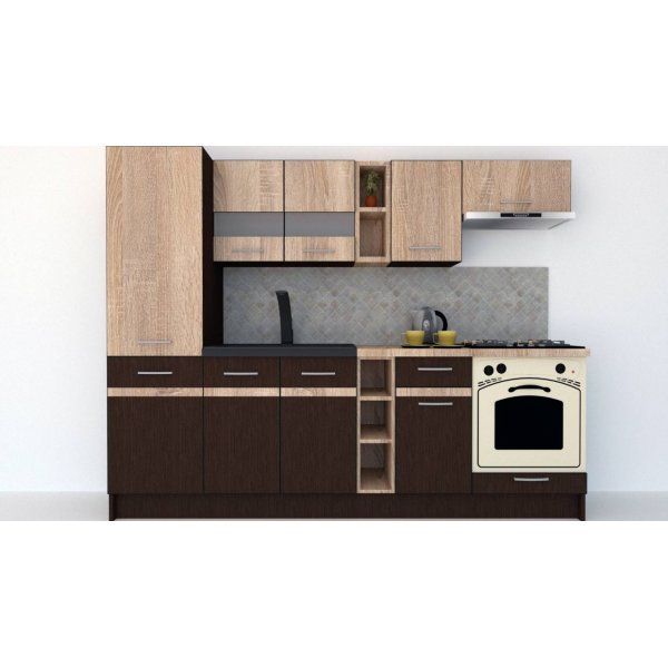 Bucatarie MARINA NEW 250 B Wenge / Stejar Sonoma
