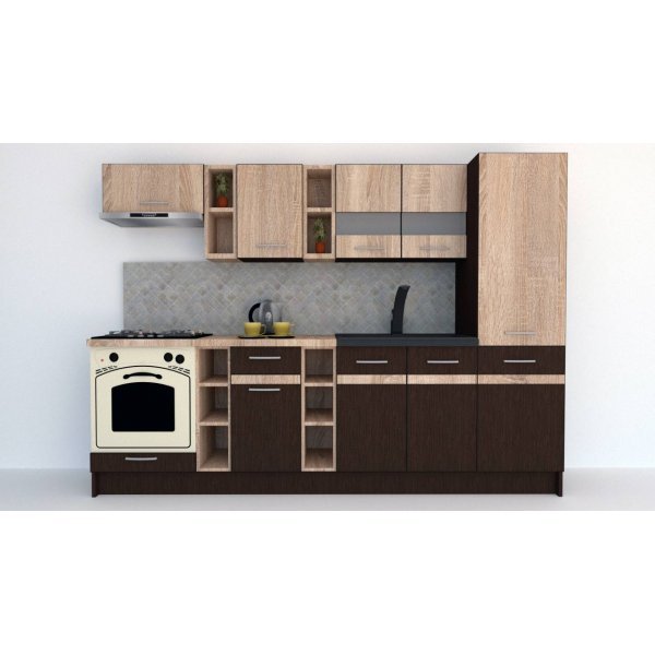 Bucatarie MARINA NEW 270 A Wenge / Stejar Sonoma