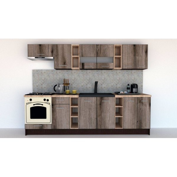 Bucatarie MARINA NEW 280 B Wenge / Decor K366