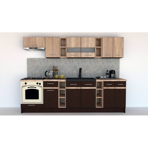 Bucatarie MARINA NEW 280 B Wenge / Stejar Sonoma