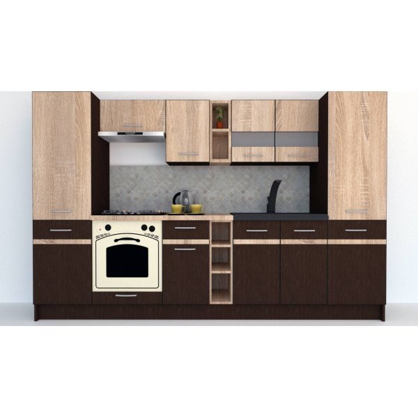 Bucatarie MARINA NEW 300 A Wenge / Stejar Sonoma