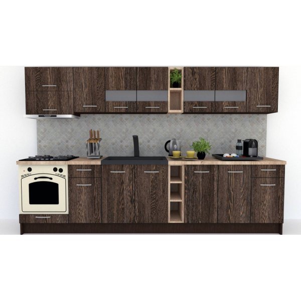Bucatarie MARINA NEW 320 B Wenge / Decor 7648
