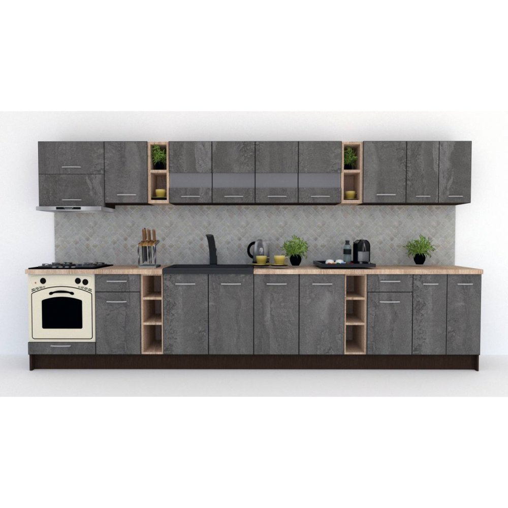 Bucatarie MARINA NEW 400 Wenge / Decor K352