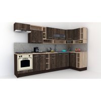 Bucatarie de Colt COSSY NEW DR. 120-320, Wenge / Decor 7648