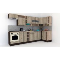 Bucatarie de Colt COSSY NEW DR. 120-320, Wenge / Decor K002