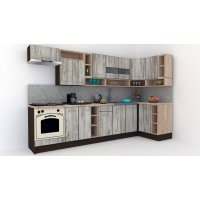 Bucatarie de Colt COSSY NEW DR. 120-320, Wenge / Decor K084