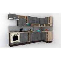 Bucatarie de Colt COSSY NEW DR. 120-320, Wenge / Decor K352