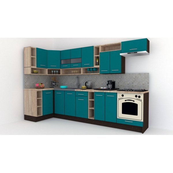 Bucatarie de Colt COSSY NEW ST. 120-320, Wenge / Decor 0245