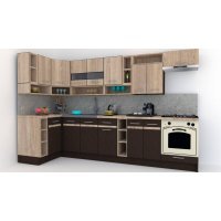 Bucatarie de Colt COSSY NEW ST. 120-320, Wenge / Stejar Sonoma