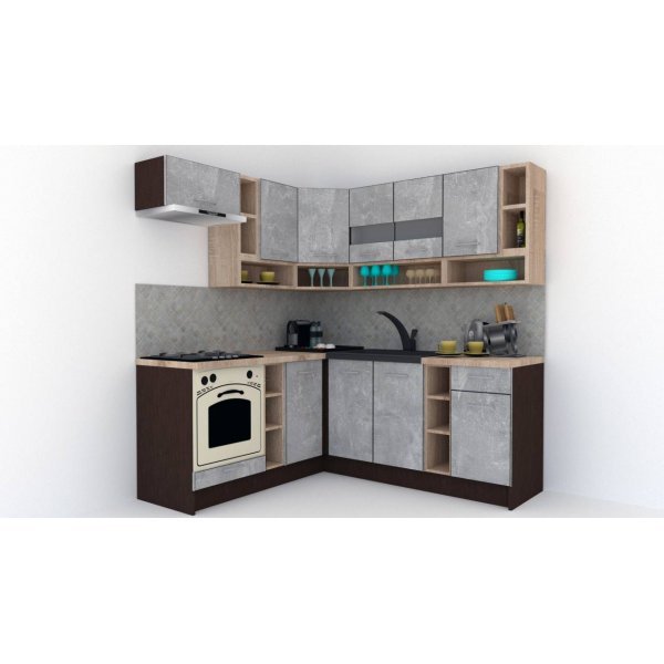 Bucatarie de Colt COSSY NEW 180-200 ST. Wenge / Decor 4298