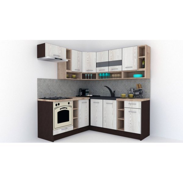 Bucatarie de Colt COSSY NEW 180-200 ST. Wenge / Decor K010