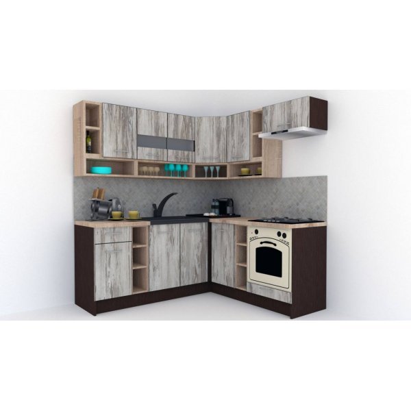 Bucatarie de Colt COSSY NEW 180-200 DR. Wenge / Decor K084
