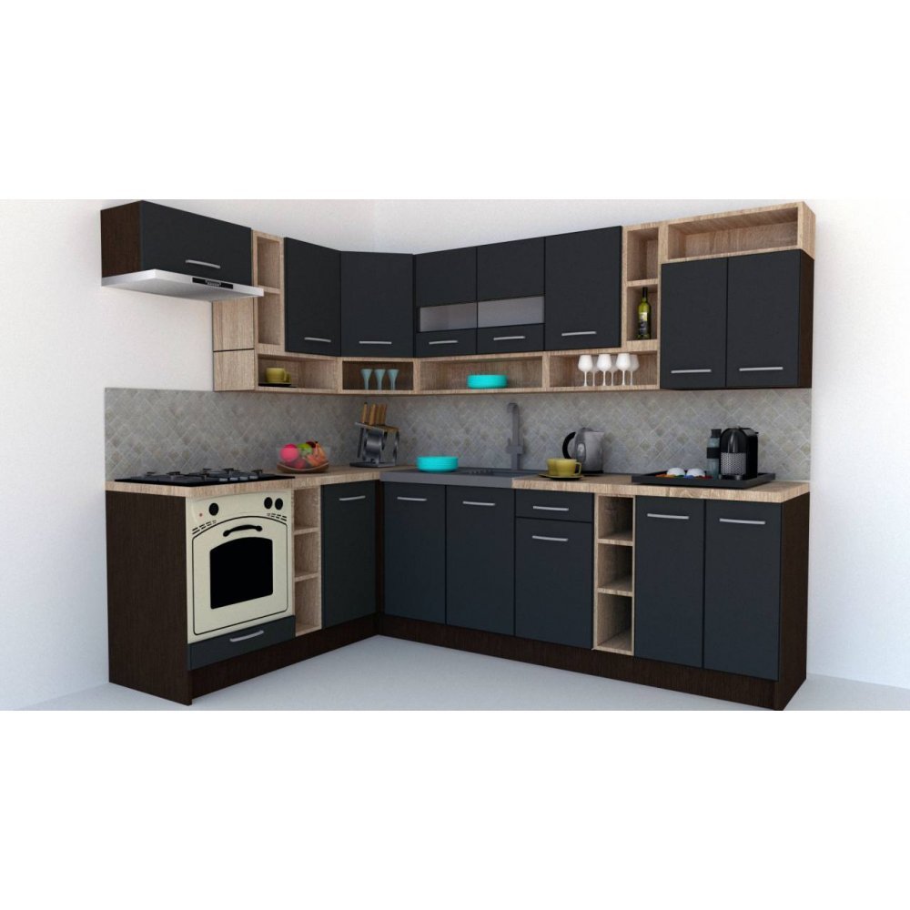 Bucatarie de Colt COSSY NEW 180-260 St. Wenge / Decor 0164