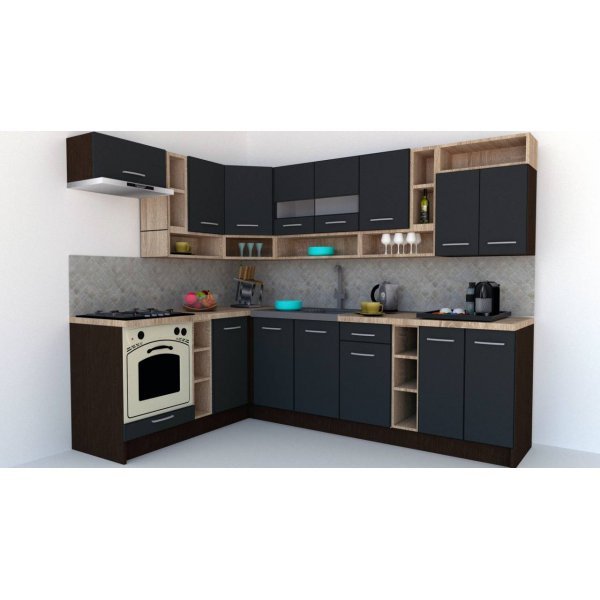 Bucatarie de Colt COSSY NEW 180-260 St. Wenge / Decor 0164