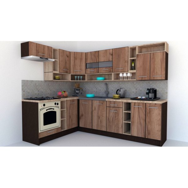 Bucatarie de Colt COSSY NEW 180-260 St. Wenge / Decor K004