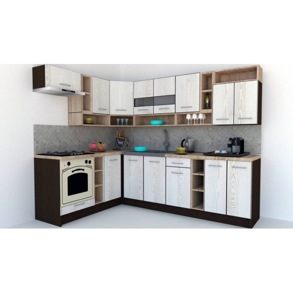 Bucatarie de Colt COSSY NEW 180-260 St. Wenge / Decor K010
