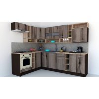 Bucatarie de Colt COSSY NEW 180-260 St. Wenge / Decor K366