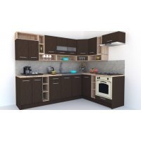 Bucatarie de Colt COSSY NEW 180-260 Dr. Wenge / Decor 8548