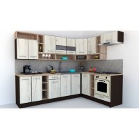 Bucatarie de Colt COSSY NEW 180-260 Dr. Wenge / Decor K001