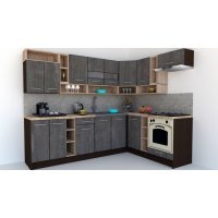 Bucatarie de Colt COSSY NEW 180-260 Dr. Wenge / Decor K352