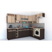 Bucatarie de Colt COSSY NEW 180-260 Dr. Wenge / Stejar Sonoma