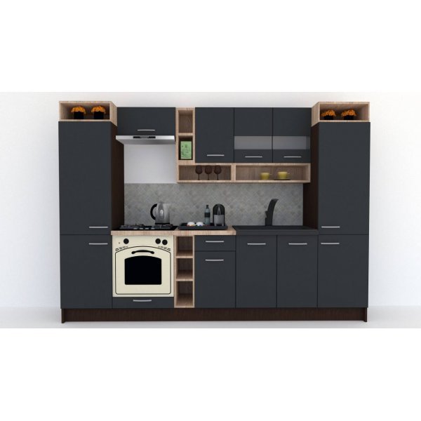 Bucatarie COSSY NEW 300 Wenge / Decor 0164