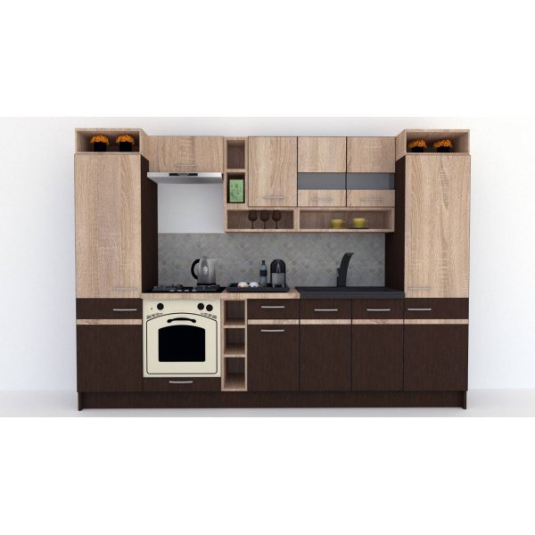 Bucatarie COSSY NEW 300 Wenge / Stejar Sonoma